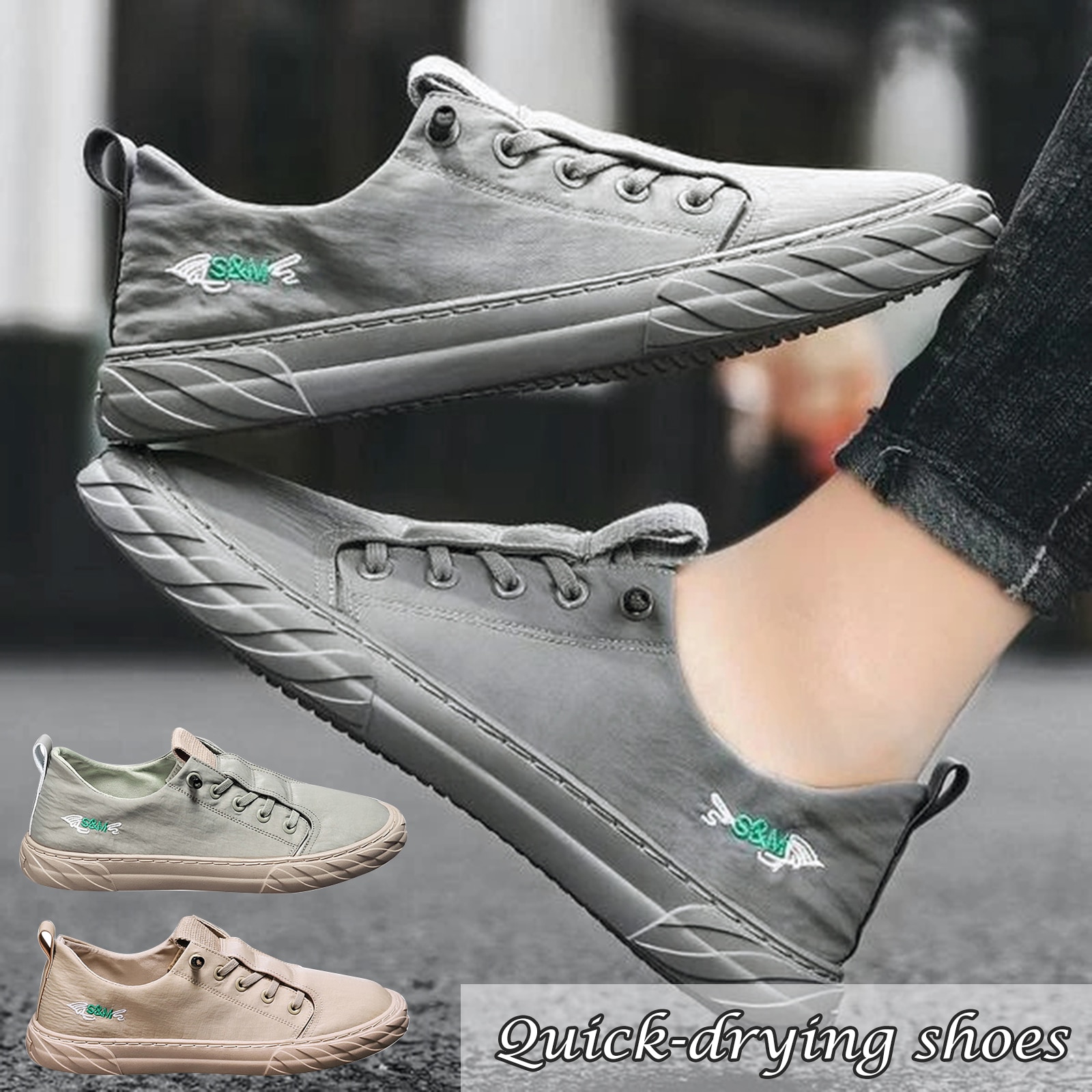 Ijs Zijde Sportschoenen Canvas Schoenen Sneldrogende Ademende Casual Schoenen Voor Mannen N66