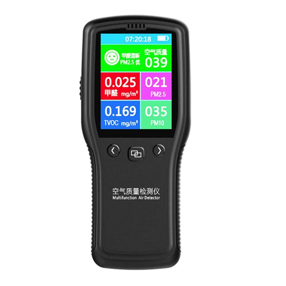 8 em 1 profissional monitor de qualidade do ar digital analisador gás pm2.5 pm10 formaldeído hcho tvoc lcd detector gás