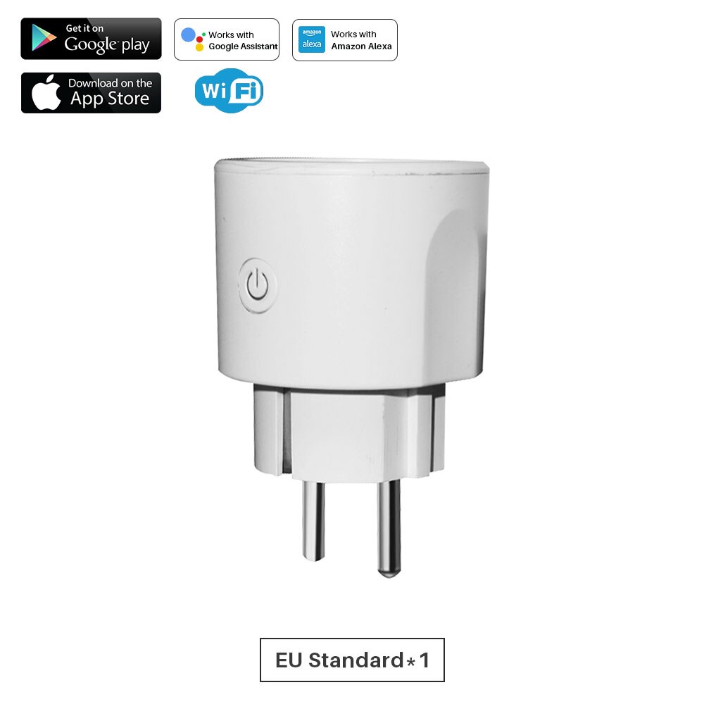 Smart Power Plug Wifi 16A Eu Intelligente Timing Socket Tuya App Afstandsbediening Voice Control Werkt Met Alexa Google Thuis mini: Default Title