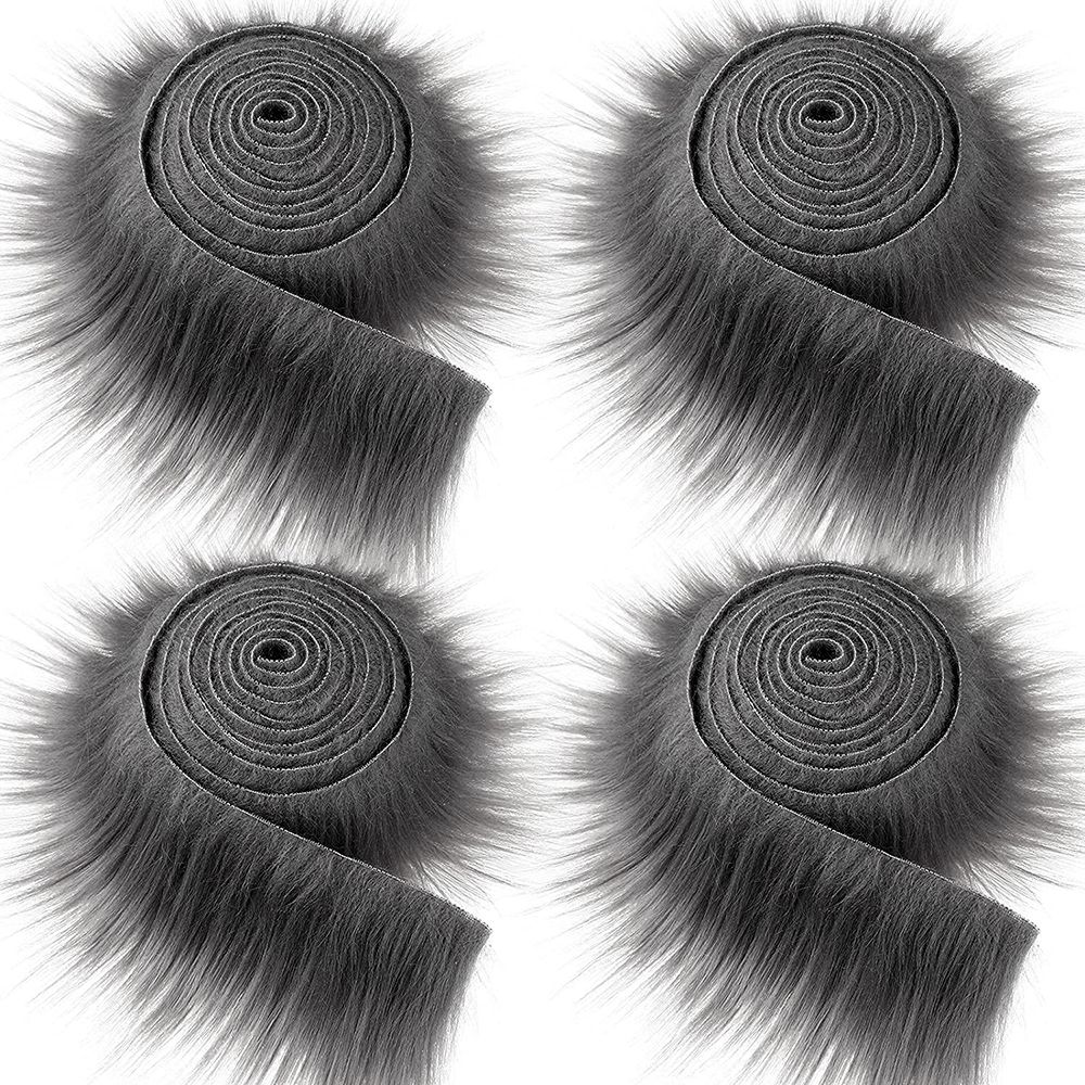 1.5M Faux Fur Lint Tapes Diy Kleding Naaien Pluizige Bekleding Trimmen Stof Woondecoratie Naaien Kostuum Pluche Bont Streep: Dark grey