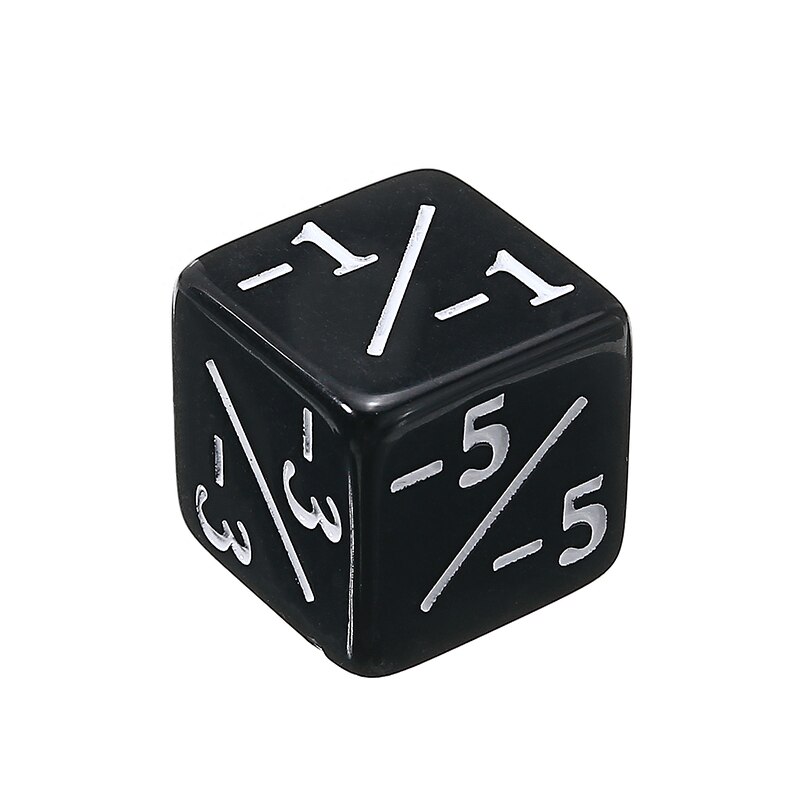 Mayitr 5pcs Black -1/-1 to -6/-6 6 Side Counter Dice Party Board Game Playing Fun Arithmetic Dice