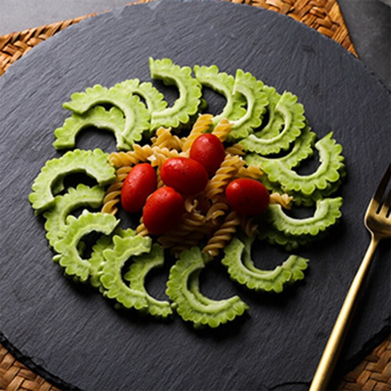 20cm vestlige runde naturlige bøfplader skifer aftensmad tallerken køkken fad plade bbq dessert kageretter pizza frugt bakke sten: Default Title