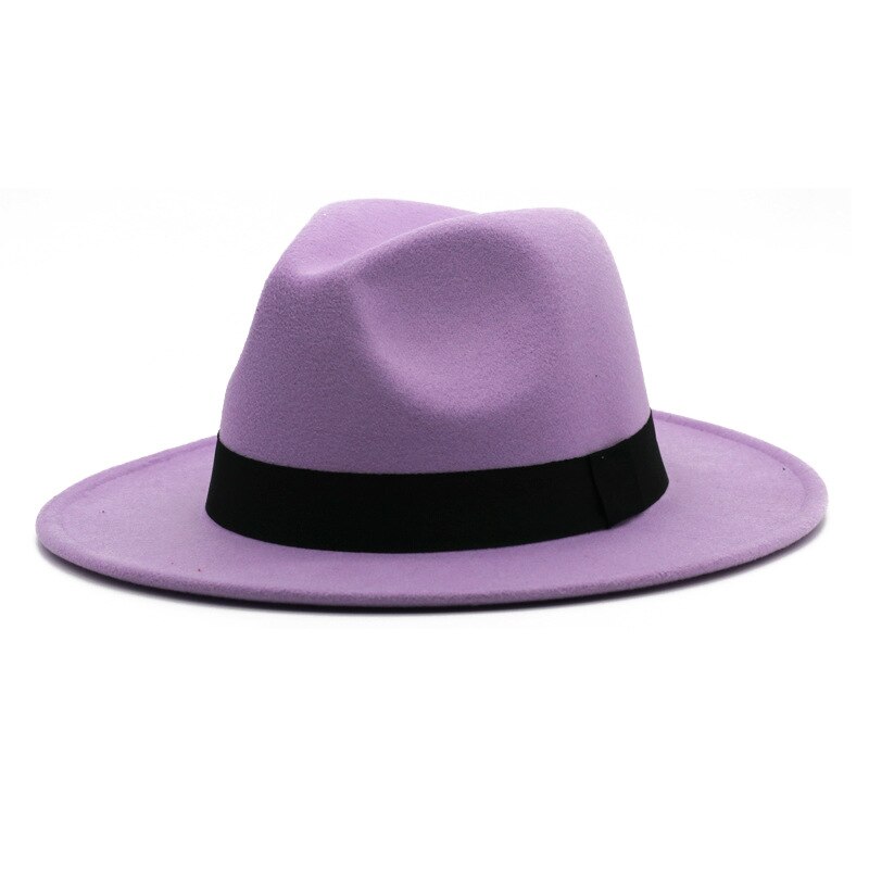Muts Fedora Hoed Meer Blauw Lente Kleur Jazz Kerk Hoed Unisex Blauw Hip-Hop Wilde Fedora Hoed шляпа Женская: 10