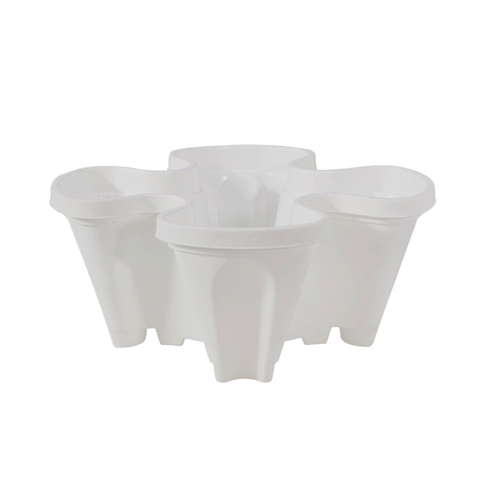 Pot de fleurs en plastique stéréoscopique Vertical empilable, support de semis de fraises de jardin pour la croissance de fleurs de fraises: white