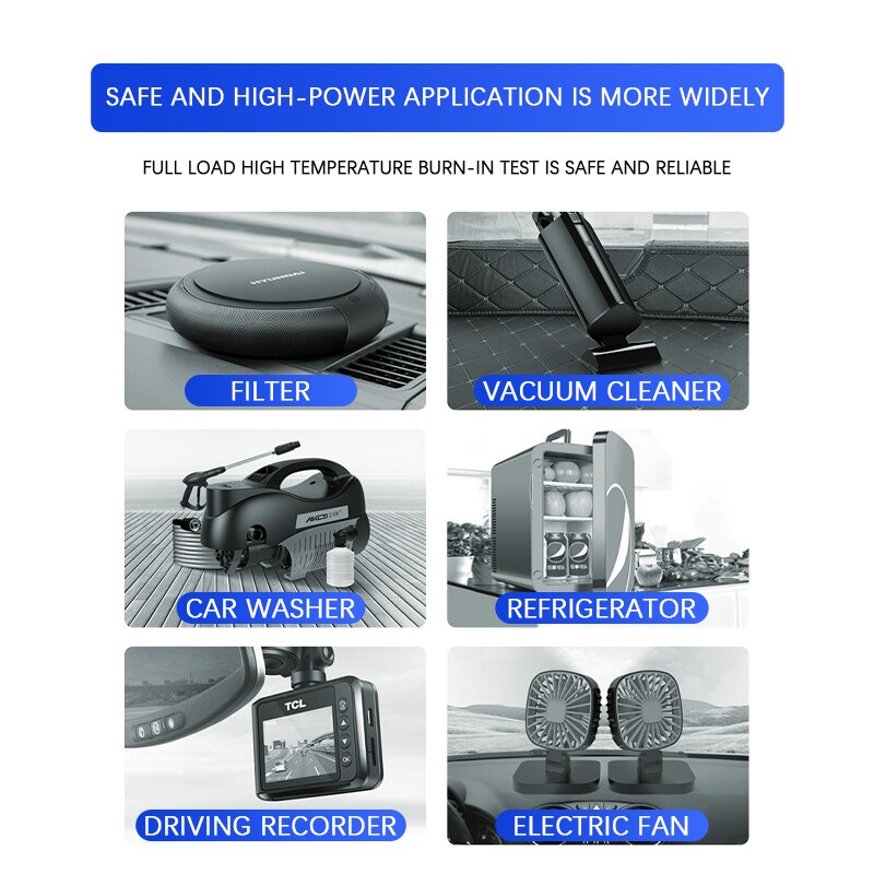 220V To 12V Power Converter 100W Household Socket Car Vacuum Cleaner Adapter Cigarette Lighter Adapter Multifunction Converter