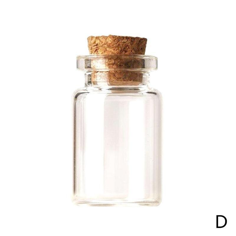 Frascos de vidrio para botellas pequeñas, recipientes de decoración Diy, Mini frascos para mensajes baratos, adornos, tapón de corcho para deseos, , 1 ud.: D