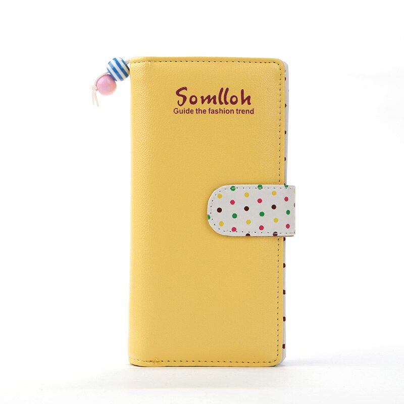 Uhhbccr dames portemonnee portemonnee lange leren bovenkant kaarthouder klassieke dames portemonnee rits merk portemonnee voor vrouwen: Geel
