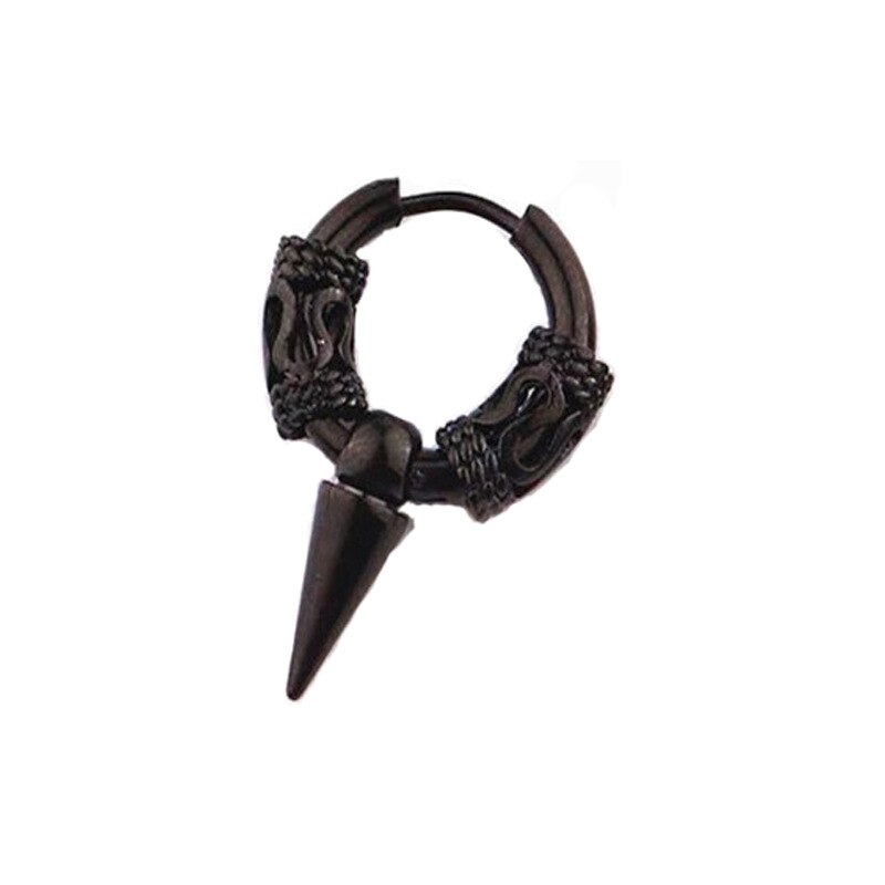 1pc brincos de aço inoxidável do parafuso prisioneiro dos homens para as mulheres hip hop hoop brinco para homens brincos punk gothic ear stud jóias festa presente: D Punk Earing