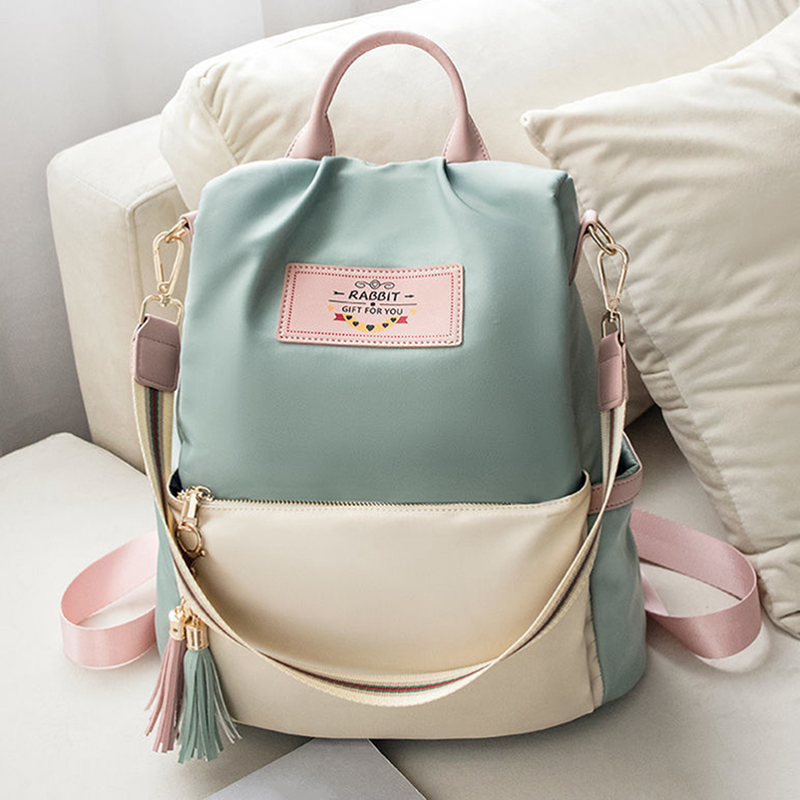 Neue frauen Schulter Tasche Große Kapazität Oxford Tuch Taschen Damen Rucksack Frau Farbe Tote Frauen Schulter Rucksäcke: Blau