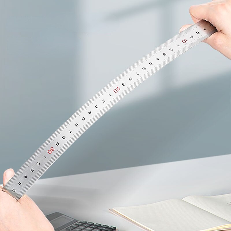 Deli Tool 1 szt. Wiele specyfikacji Linijka pomiarowa do obróbki drewna 15/20/30/50cm Wielofunkcyjne narzędzia precyzyjne ze stali nierdzewnej