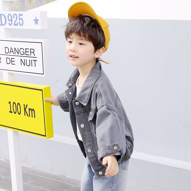Hooded Jean Spring Autumn Coat Outerwear Top Children Clothes Kids Costume Teenage School Boy Clothing