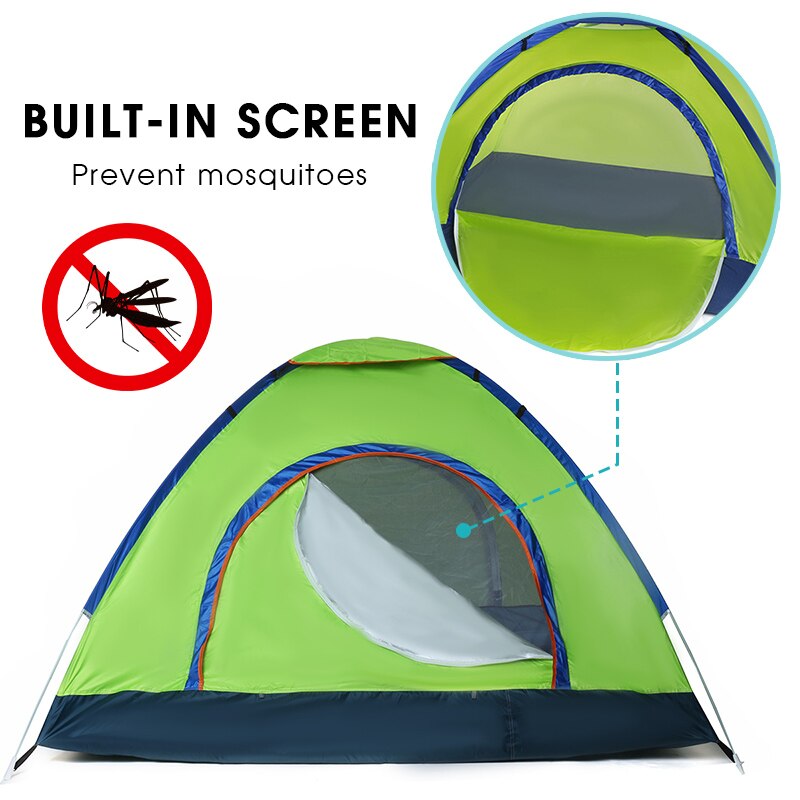 Ultralight Popping Up Tent Outdoor Camping Beach Rodless Tent Waterproof For 2/4 Persons