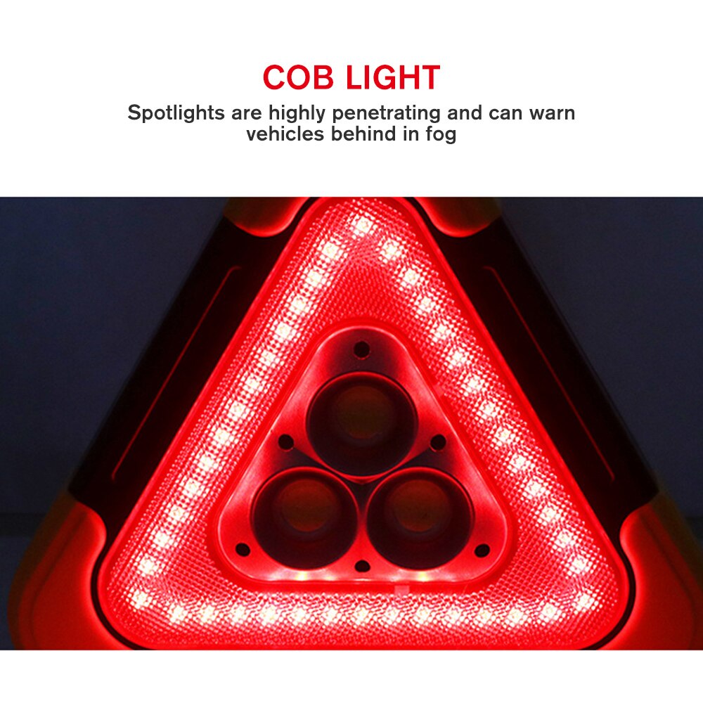Portable Driehoek Waarschuwing Teken Driehoek Auto Led Verlichting Road Veiligheid Emergency Afbraak Alarm Lamp Draagbare Knipperlicht