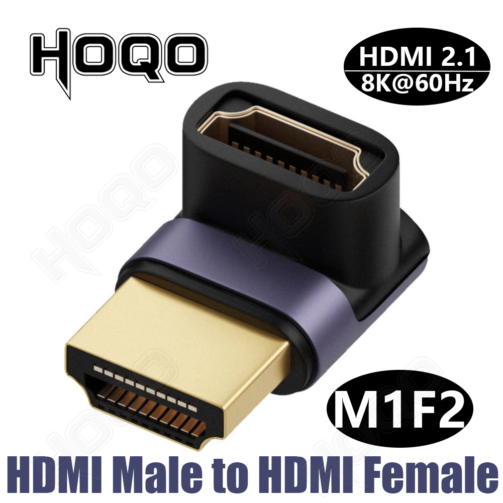 HDMI 90-Grad-Adapter, 8 K, 4 K, 270 Grad, HDMI-Adapter, Stecker auf Stecker/Buchse auf Buchse, nach unten rechts, linker Winkel, Keystone, klein, digital: Blau