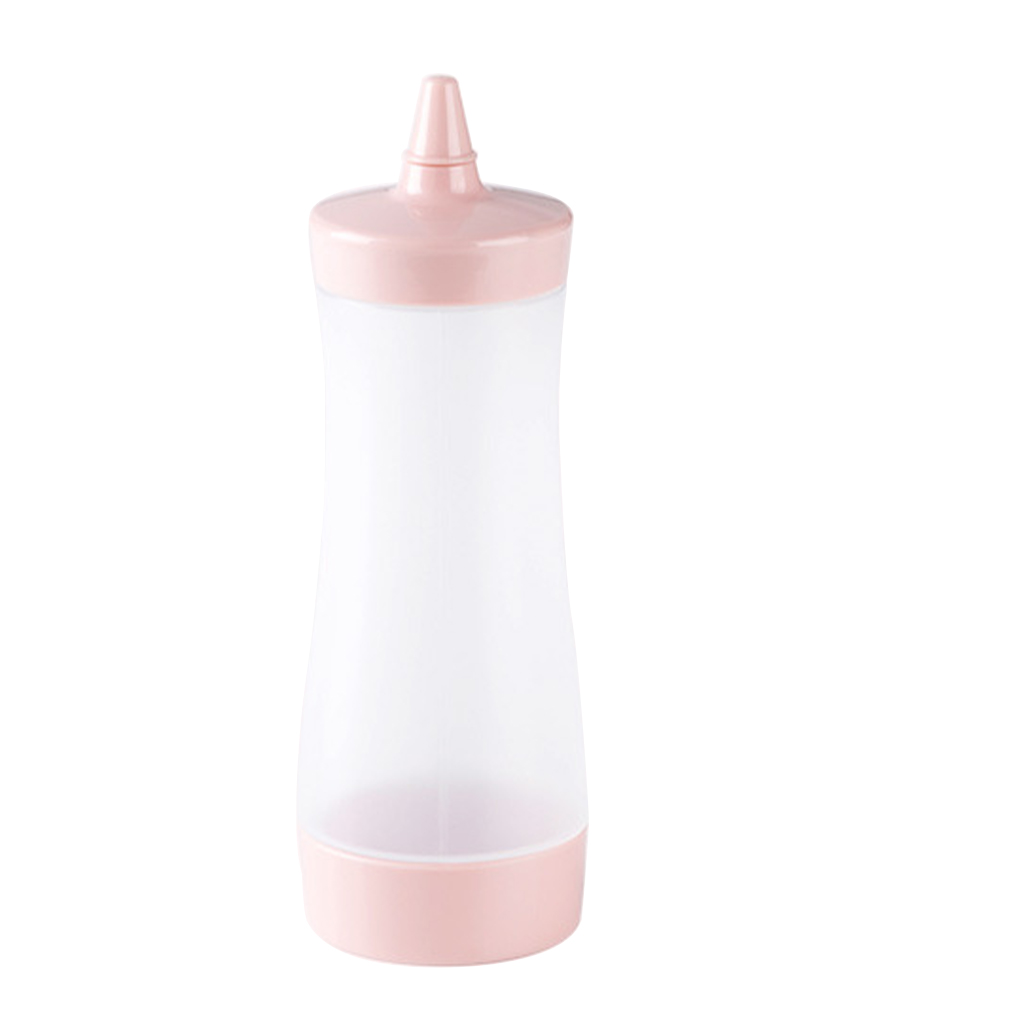 1Pc Saus Fles Mosterd Tomaat Saus Kruiderij Dispenser Container Plastic Knijpfles: Pink