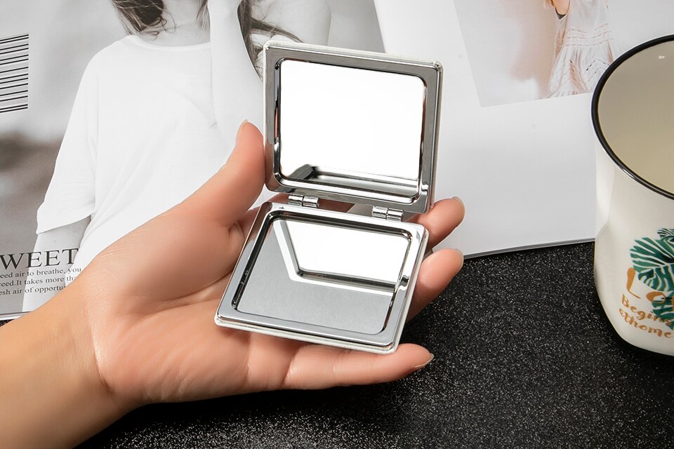 Mini Pocket Cosmetische Makeup Spiegel, 2-Gezicht Pu Leer Draagbare Vergrootglas Folding Compacte Spiegel Zebra Party Gunsten Cadeaus