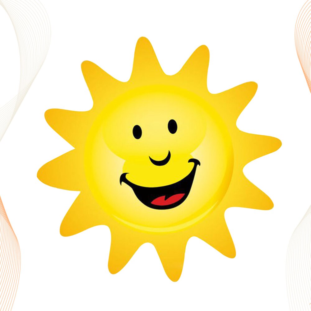 1PC Cartoon Funny Good Smiling Sun PVC Wall Decoration Wall Decal for Kids Room Home: Default Title