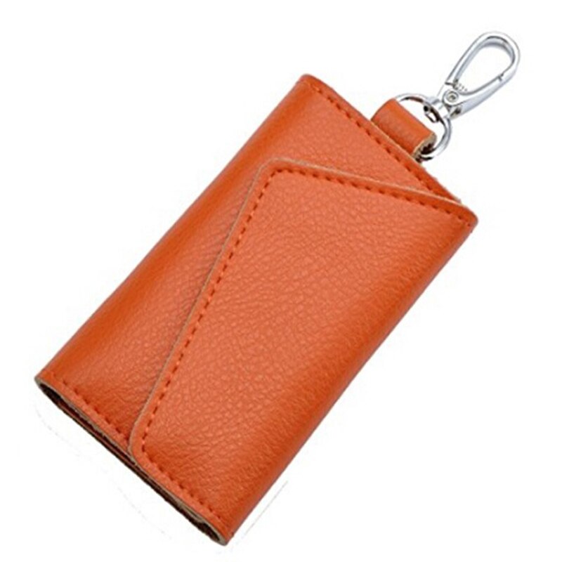 Men Key Holder Housekeeper Leather Car Key Wallets Keys Organizer Women Keychain Covers Zipper Key Case Bag Unisex Pouch Purse