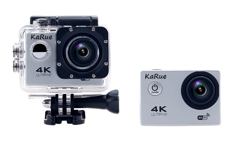 KaRue F60/F60R Action Camera Underwater Ultra HD 4K WiFi 30M Outdoor Sports Camera 2.0" LCD 1080p 60fps Camera Free S: Silver / F60