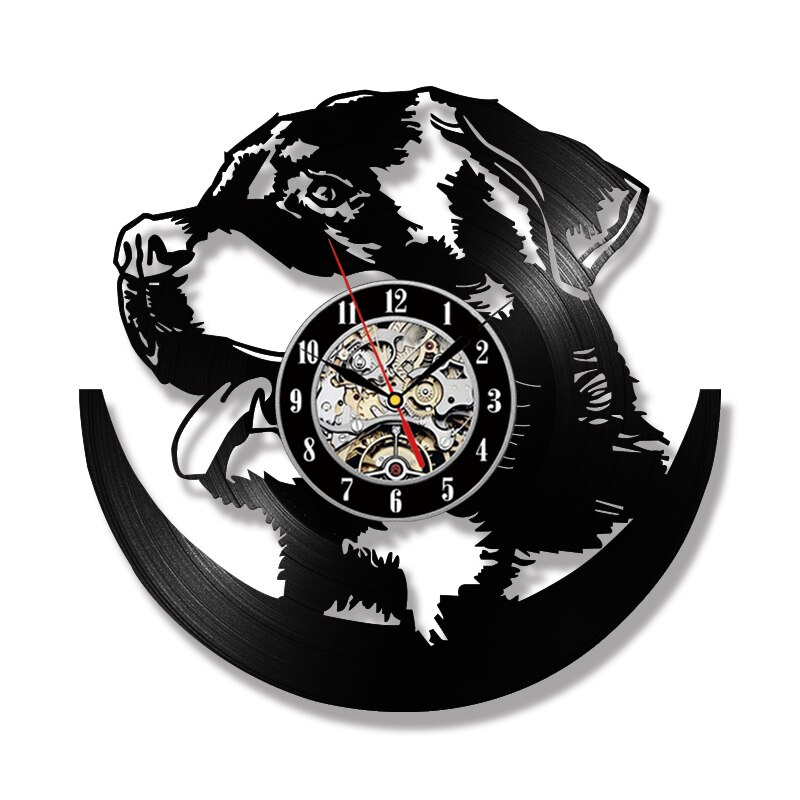 Rottweiler – horloge murale 3D LED en vinyle, horloge suspendue lumineuse, veilleuse, décor de chambre