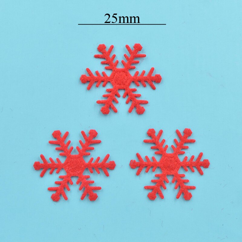 100 stk 25mm nonwoven filt stof snefnug applikationer til bryllup/fest/jule indretning træ ornament patches gør-det-selv tilbehør  s85