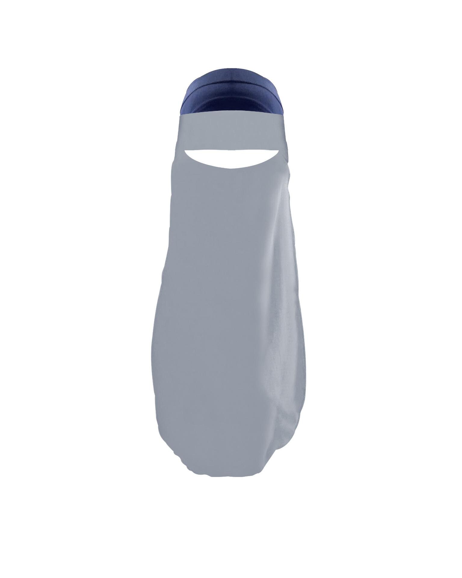 Niqab muslimska kvinnor burka överliggande slöja hijab ansiktsskydd islam burka blygsam klädsel enkellager i ett stycke ramadan mellanöstern: Grå