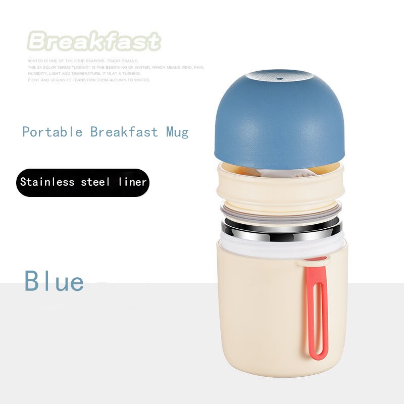 Boîte à déjeuner Thermos de 580ml, conteneurs de soupe alimentaire portables en acier inoxydable, flacons sous vide, boîte à déjeuner pour enfants: Blue450ML304Sticker