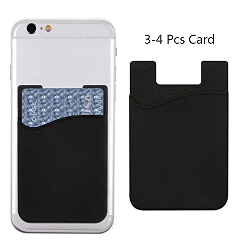 1 Uds. Adhesivo de bolsillo de crédito de negocios de silicona mujeres hombres teléfono celular funda para tarjeta de identificación funda delgada pegatina bolsas