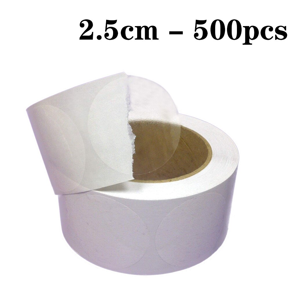 Transparent Stickers Scrapbooking for Box Sealing Labels Round Clear Vinly Waterproof Adhesive Tape Stationey Supply: 500pcs-2.5cm
