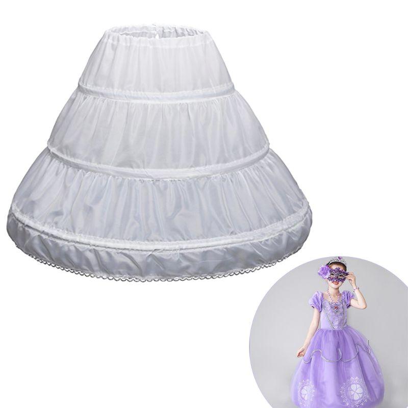 Children Petticoat A-Line 3 Hoops One Layer Kids Crinoline Flower Girl Dress Underskirt Elastic Waist