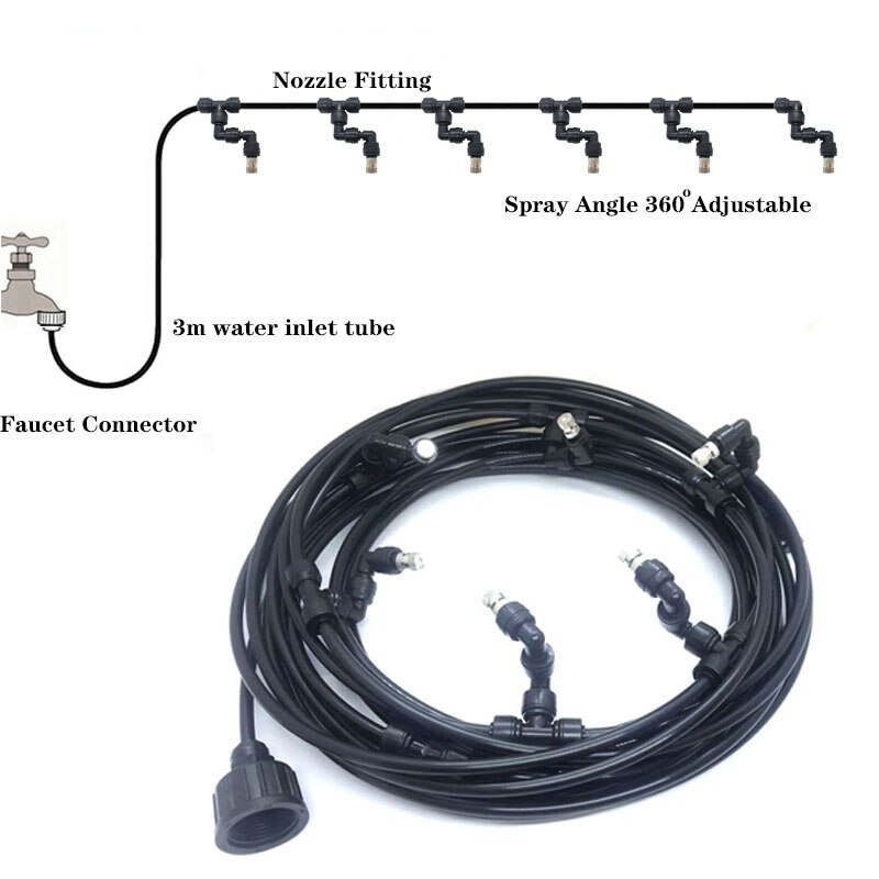 Smart Fog Machine 9M(30FT) Atomized Spray System Misting System for Greenhouse, Plants Terrarium Reptiles Garden 360 Adjustable