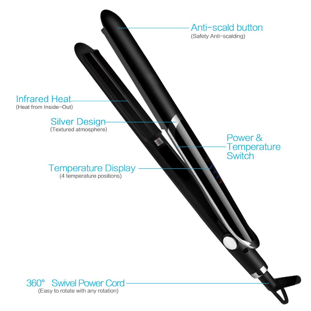 infrared hairdressing tools 2 in 1 infrared ceramic flat iron hair straightener curling iron ceramic hair styling