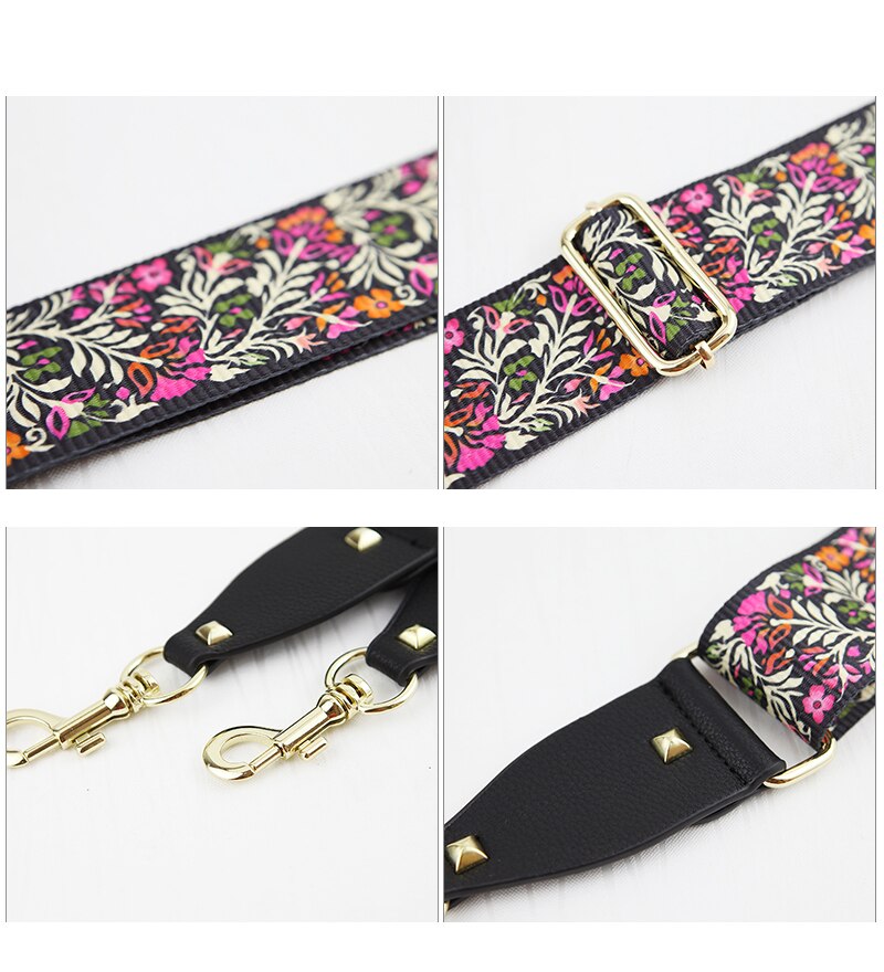 handtassen strap keten patroon gouden gesp canvas tas riem studs trendy bedrijf schouderbanden qn326