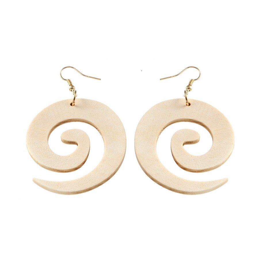 YULUCH-pendientes de madera Natural para niña y mujer, aretes colgantes de concha de caracol, joyería de para de graduación,