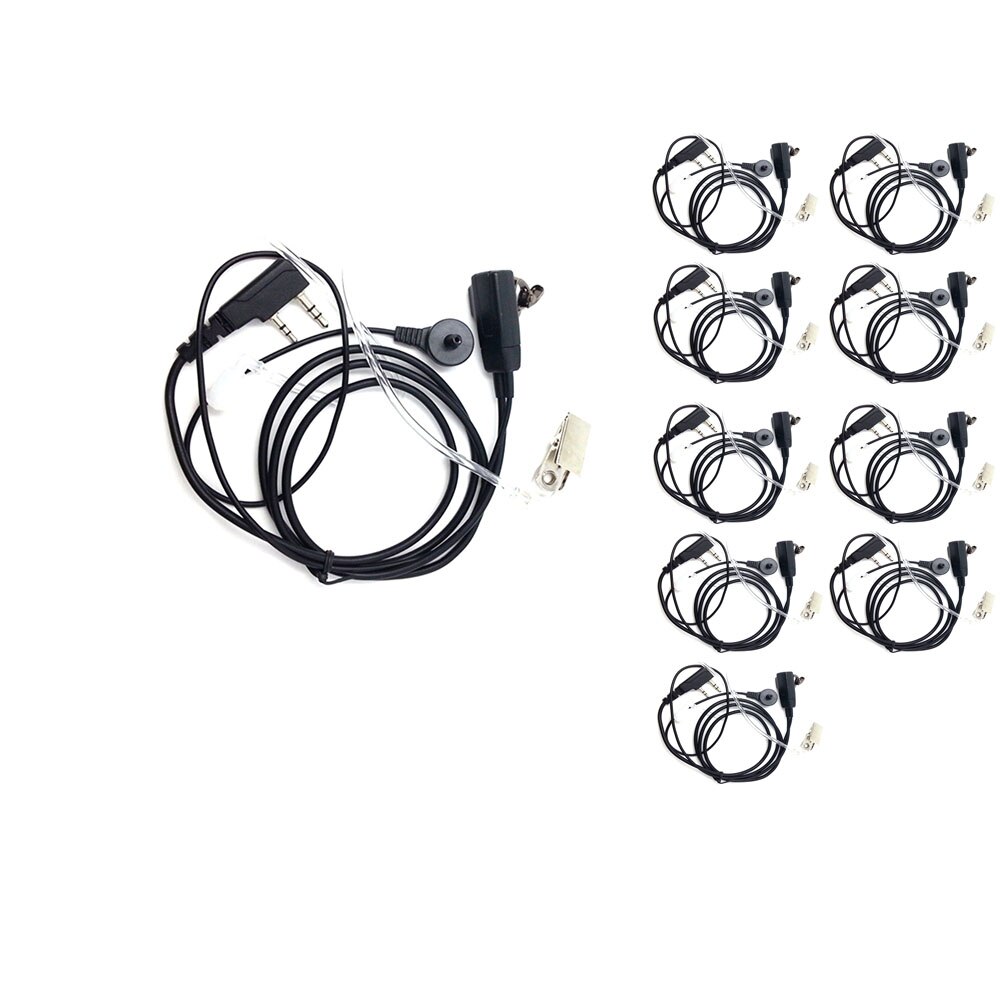 10PCS Air Acoustic Tube Earphone for Walkie Talkie Baofeng Radio K Port PTT Earphone with Microphone for UV-5R 888 4s Guard Earp