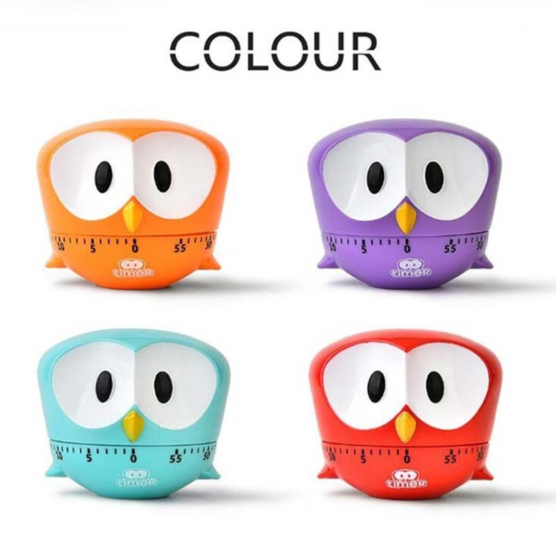 1 Pcs Mechanische Timer Cartoon Plastic Big Eye Eagle Stijl Keuken Gadget Keuken Koken Ei Timer Blauw/Rood/groen/Orange