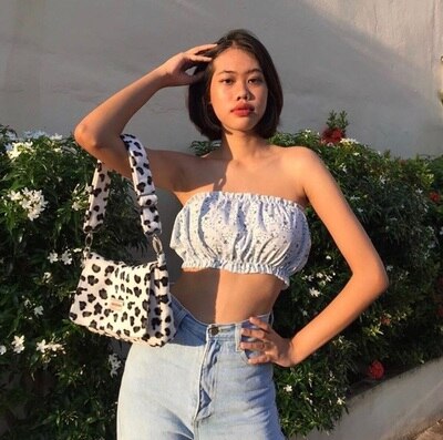 INS Thailand Non-Mainstream Autumn and Winter Cute Color Plush Leopard Pink Color Bags: White  leopard-logo