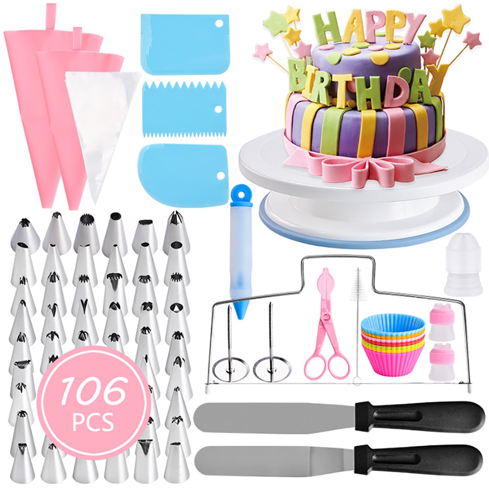Bakgereedschap 35 -delige taartdecoratieset decoratiegereedschap monddecoratie taart draaiplateau