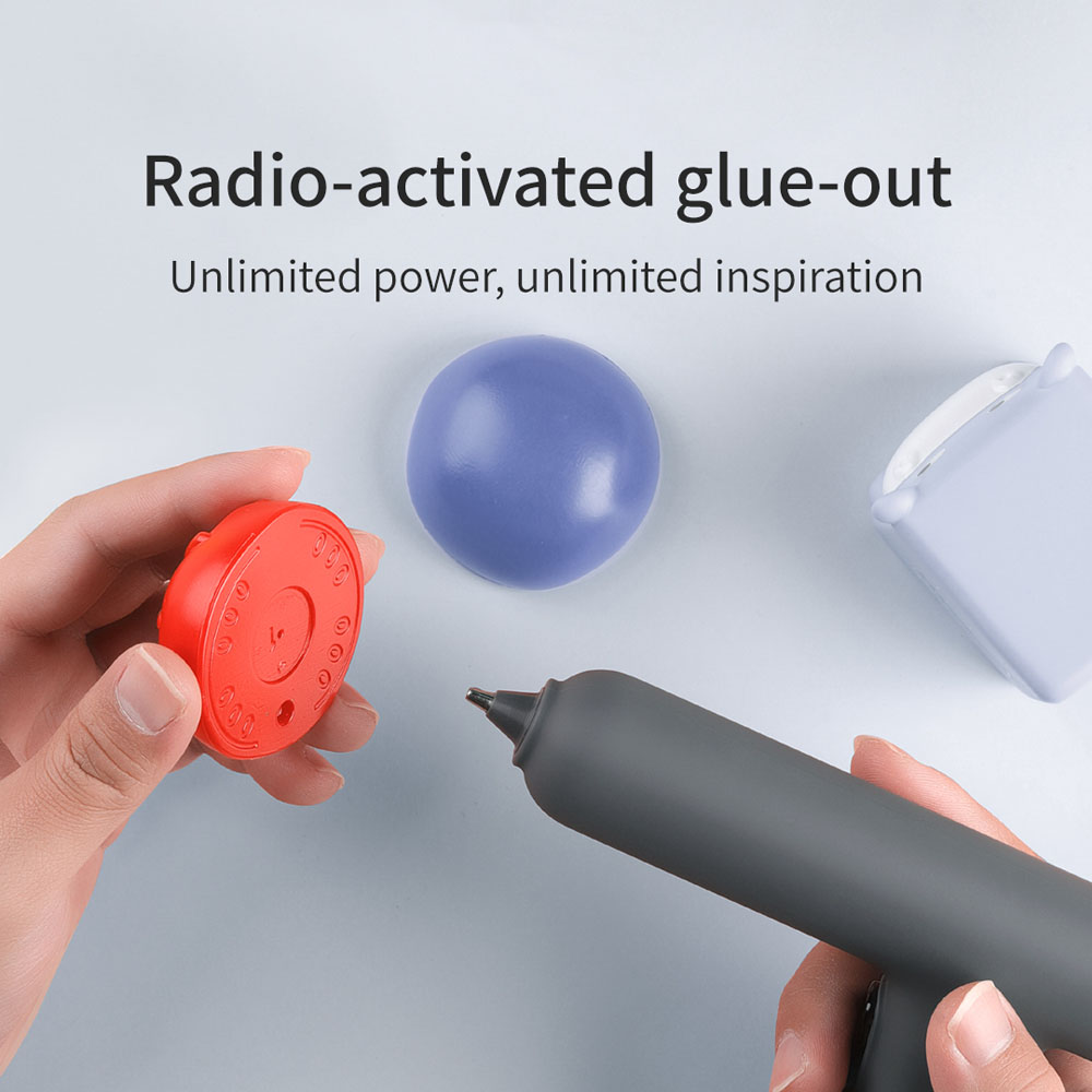 DUKA Portable Electric Melt Glue Machine Cordless Melt Applicator Rechargeable Glue Extrusion Tool with 8 Glue Sticks