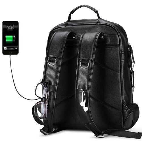 LIELANG Rucksack Männer Leder Wasserdichte 15,6 zoll Laptop Rucksäcke Für Teenager Männer Casual Daypacks Mochila Herren Rucksack Tasche: LN3553-6011 black