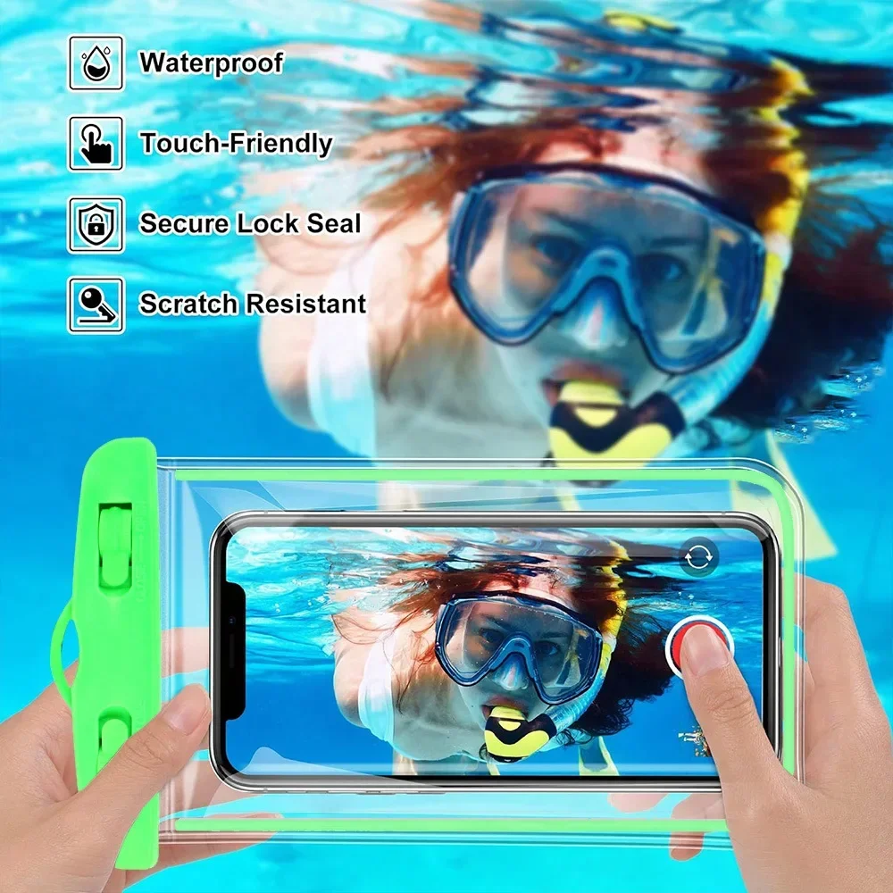 Universal Sealed Waterproof Mobile Phone Case Swimming Diving Touch Screen Mobile Phone Waterproof Bag for IPhone Huawei Xiaomi