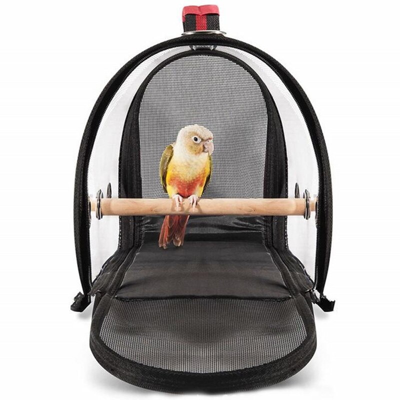 Transporte al aire libre de viaje loro jaula aves accesorios Pvc transparente transpirable loro bolso