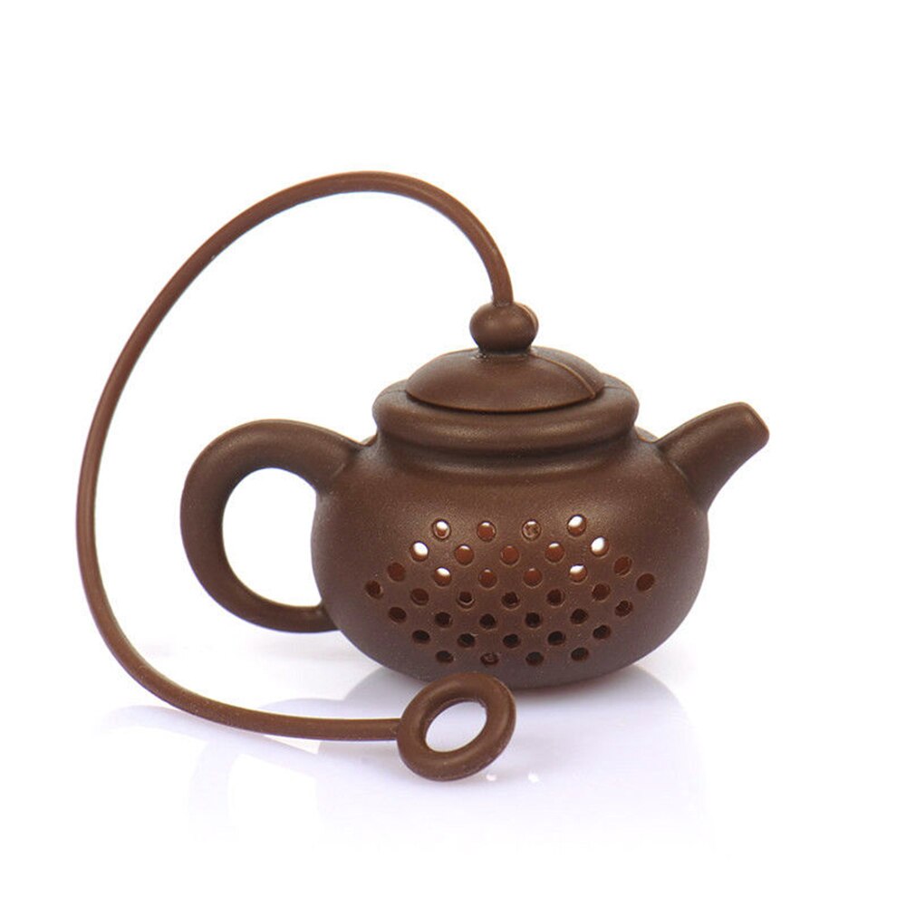 Theepot-Vorm Thee-ei Zeef Silicone Theezakje Leaf Filter Diffuser Siliconen Thee Accessoires 2 Kleuren