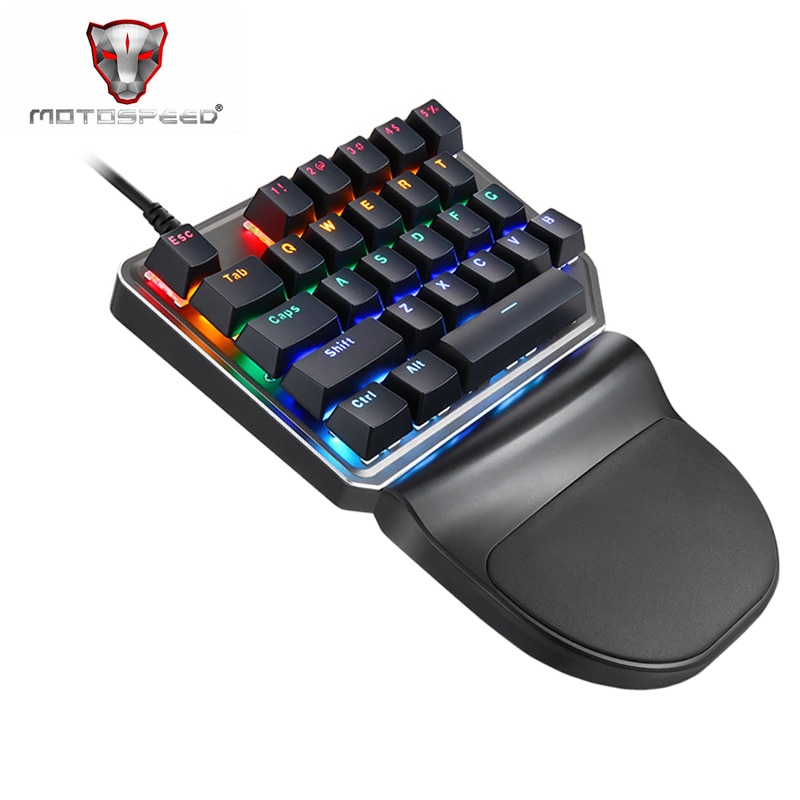 Motospeed K27 Mechanical keyboard USB Wired Single handed Blue Switch Backlight Gaming Keyboard For Computer Desktop Notebook