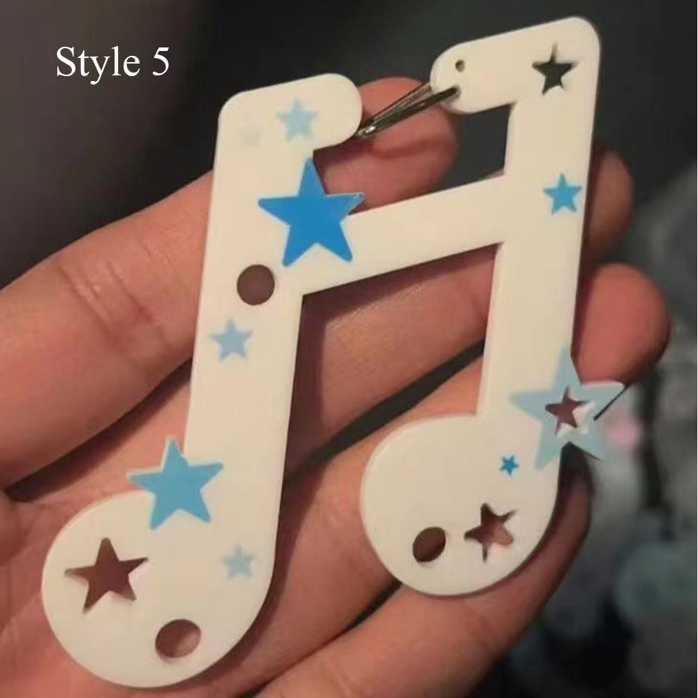 llavero de nota musical de resina para bolsos, bolso , dijes, colgante para bolso, colgante para teléfono Ins, mochila, adorno colgante, llavero con lazo: Rosa