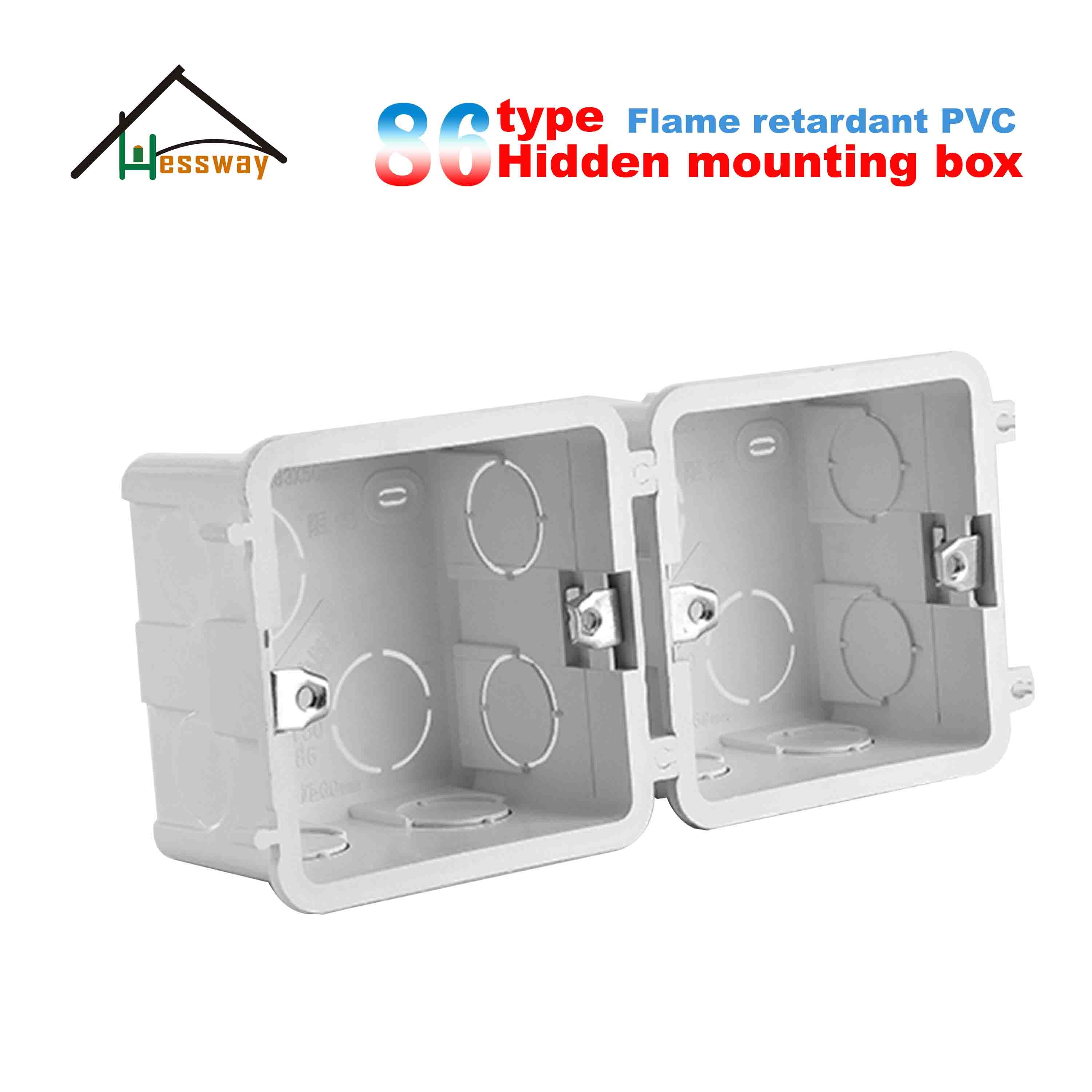 Flame retardant Adjustable Mounting Box Internal Cassette for dark wall switch box 86mm*86mm*50mm