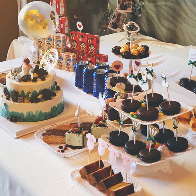 3 Tier Cake Stand Afternoon Tea Wedding Plates Party Tableware Bakeware Plastic Tray Display Rack Cake Decorating Tools