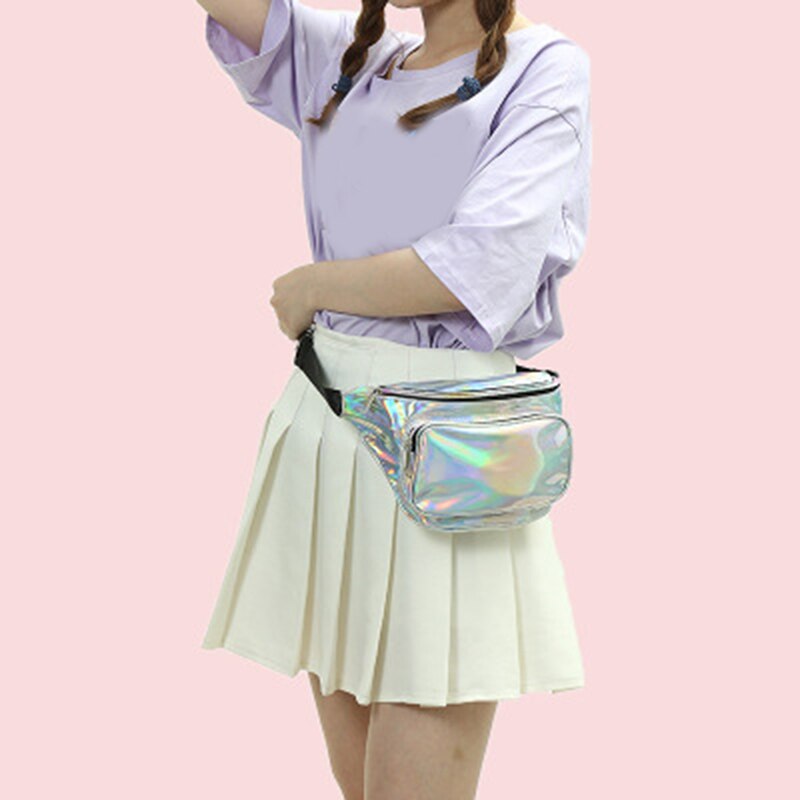 Venda quente mulheres holograma cintura saco pacote crossbody ombro saco de viagem bolsa-b5