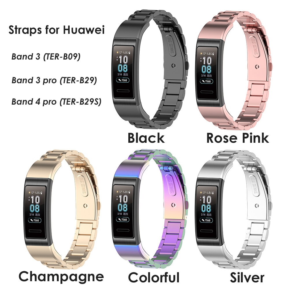 Armband voor huawei band 3 pro polsband band voor huawei band 4 pro bandjes horlogeband roestvrij staal vervangende bandjes bandjes
