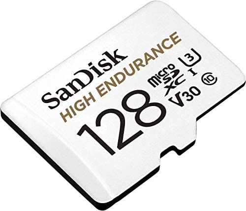 SanDisk High Endurance-microSD card for video surveillance, 128 GB, White